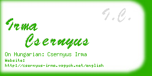 irma csernyus business card